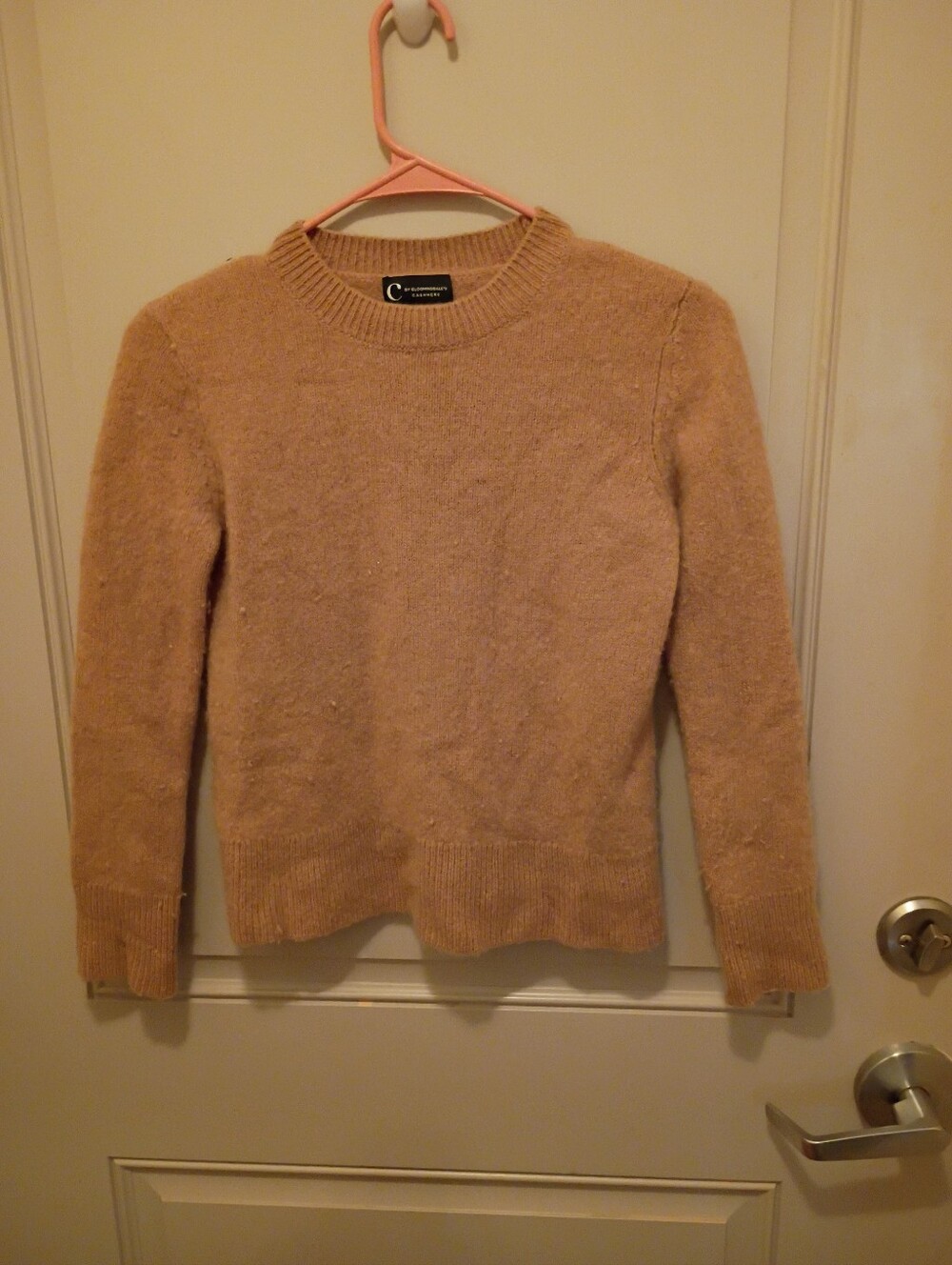 Bloomingdales Women's Tan 100% Cashmere Crewneck Sweater Size XS